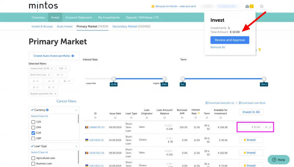 Investasi Mulai dari Euro 10