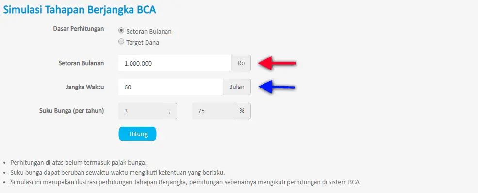 Simulasi Tahapan Pendidikan BCA