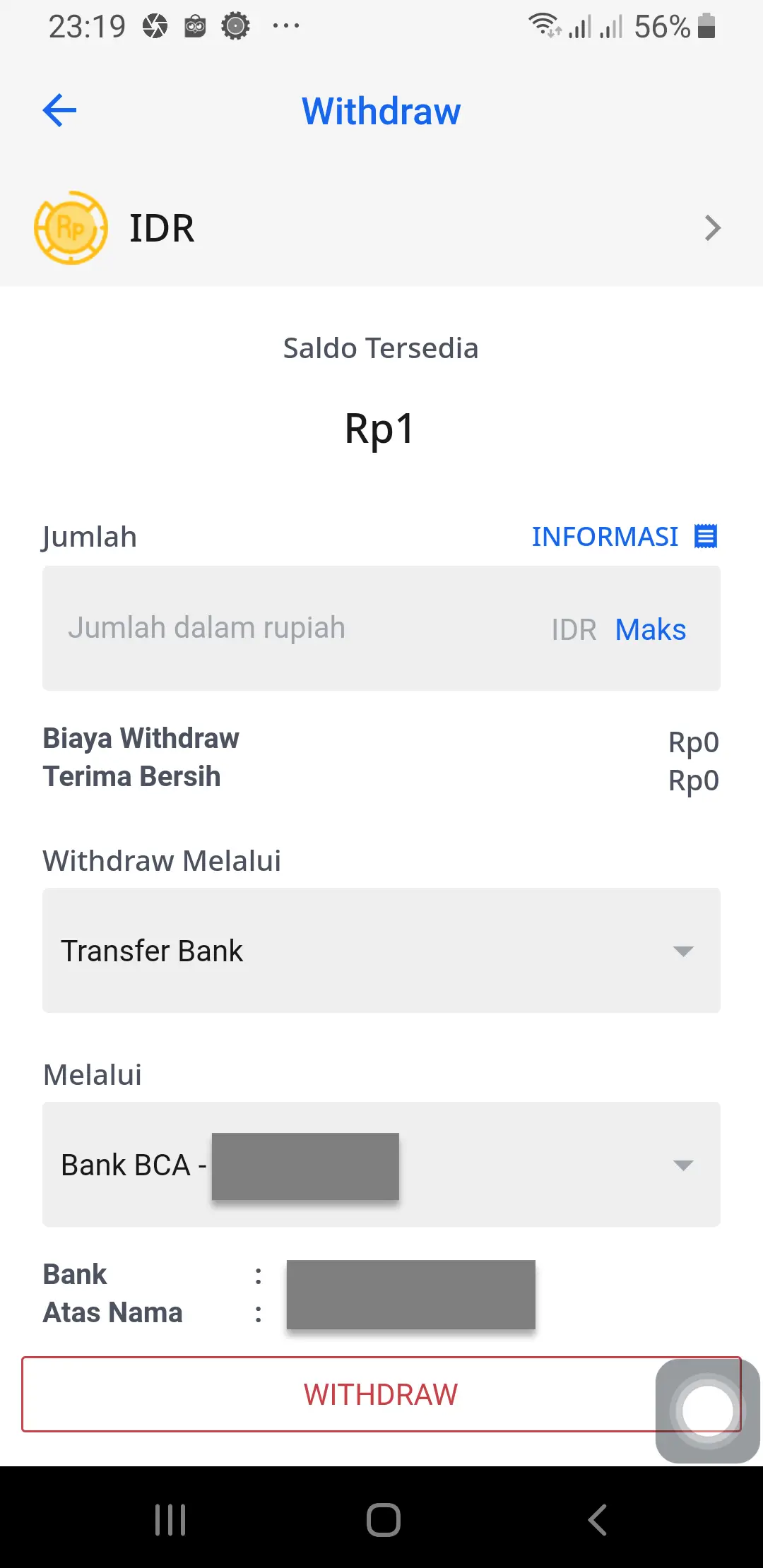 Transfer ke Rekening