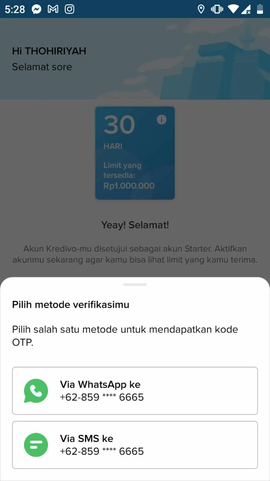Verifikasi untuk Aktivasi