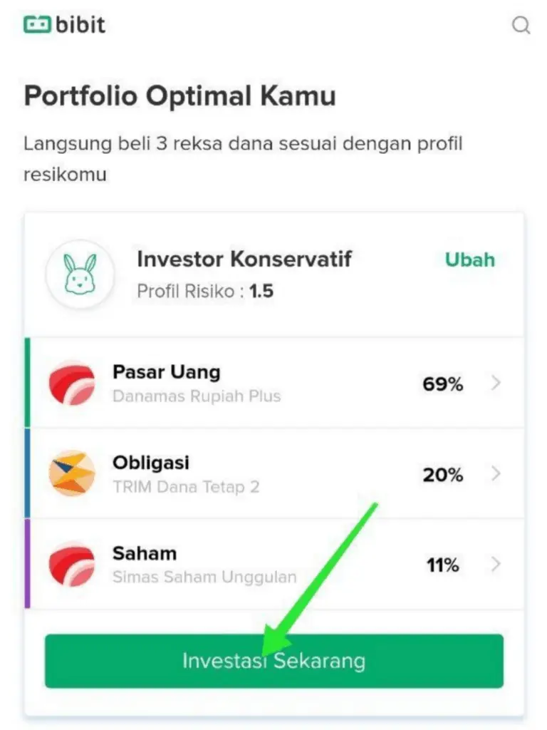 Rekomendasi Portfolio dari Bibit.id
