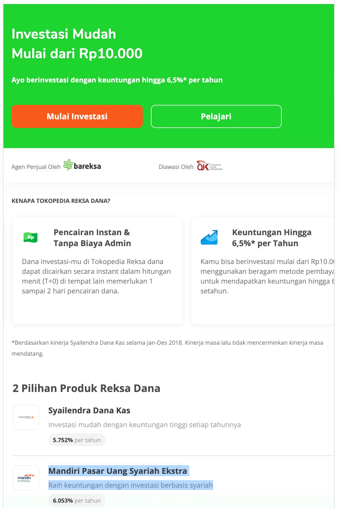 Cara Beli Reksadana di Tokopedia