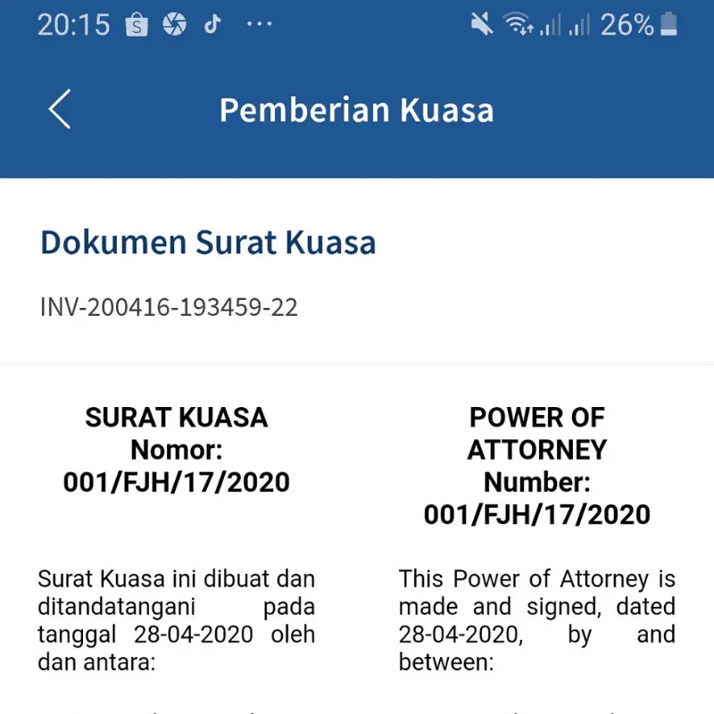 perjanjian investasi