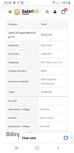 Pembayaran Logam Mulia