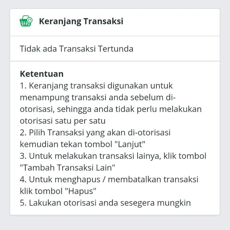  Keranjang Transaksi