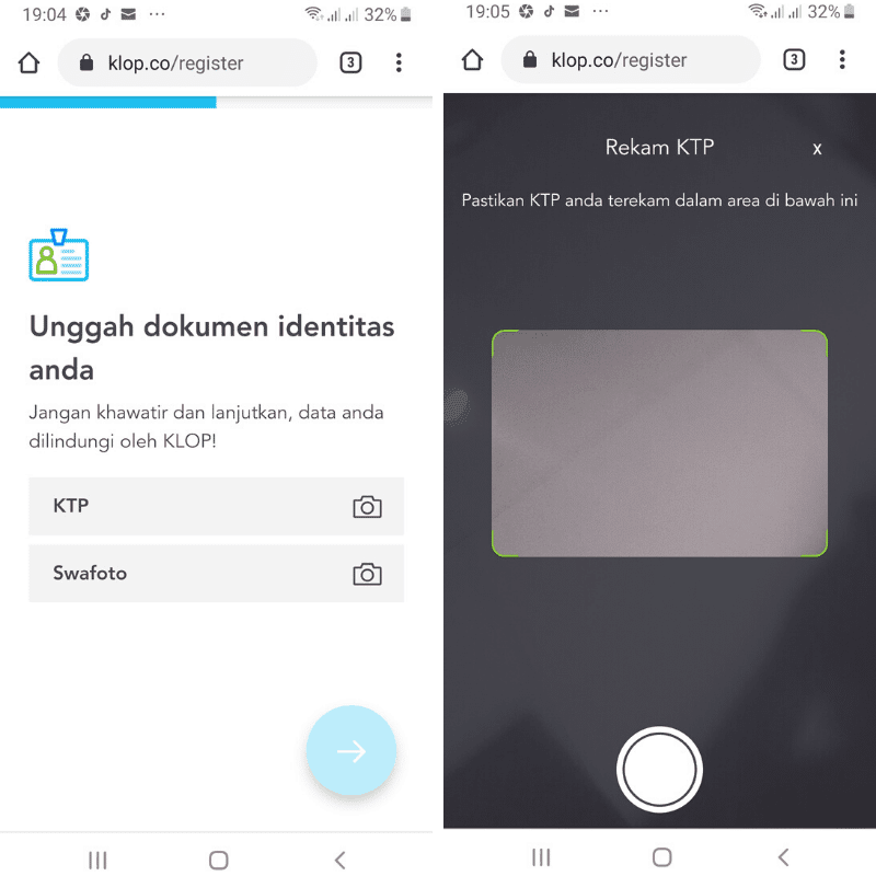 Unggah KTP dan Foto Selfie Kredivo
