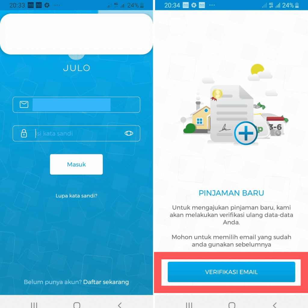 Masukkan email dan verifikasi email
