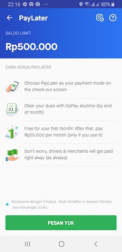 Pinjaman Gojek PayLater