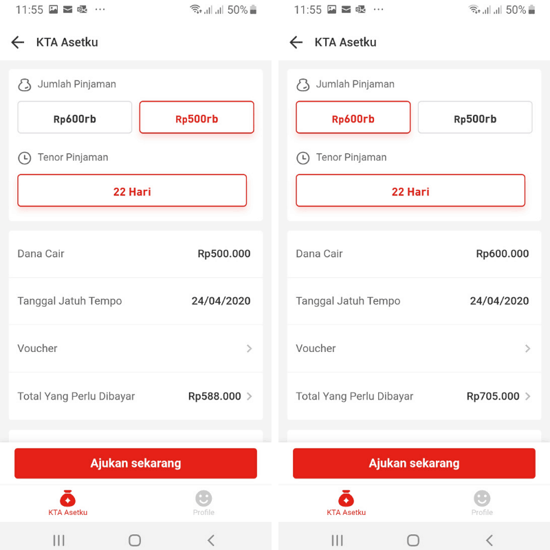 Pinjaman Dana Tunai KTA Asetku Akulaku