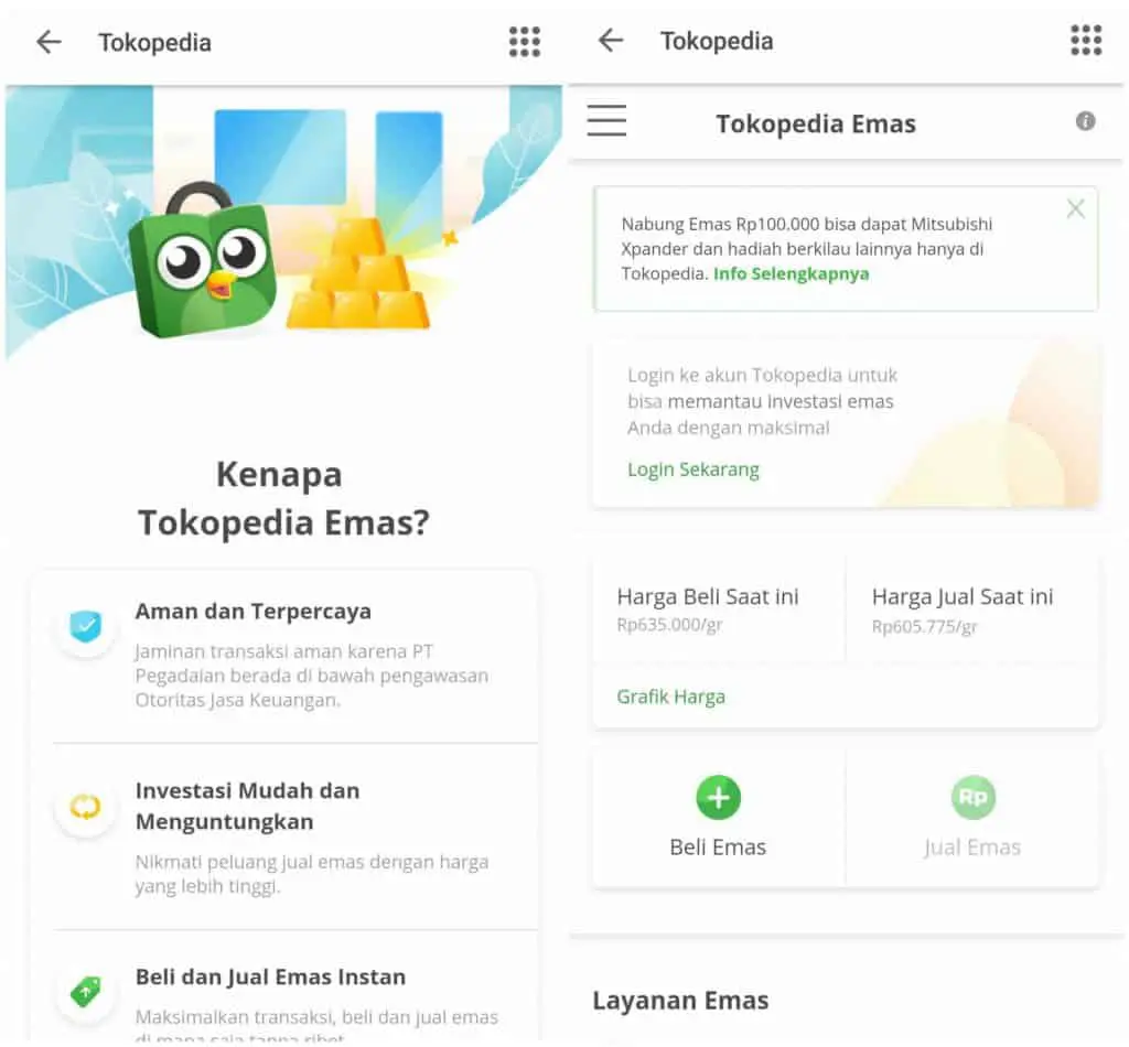Investasi Emas Tokopedia