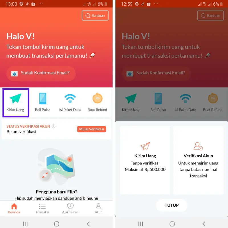 Kirim Uang di Flip