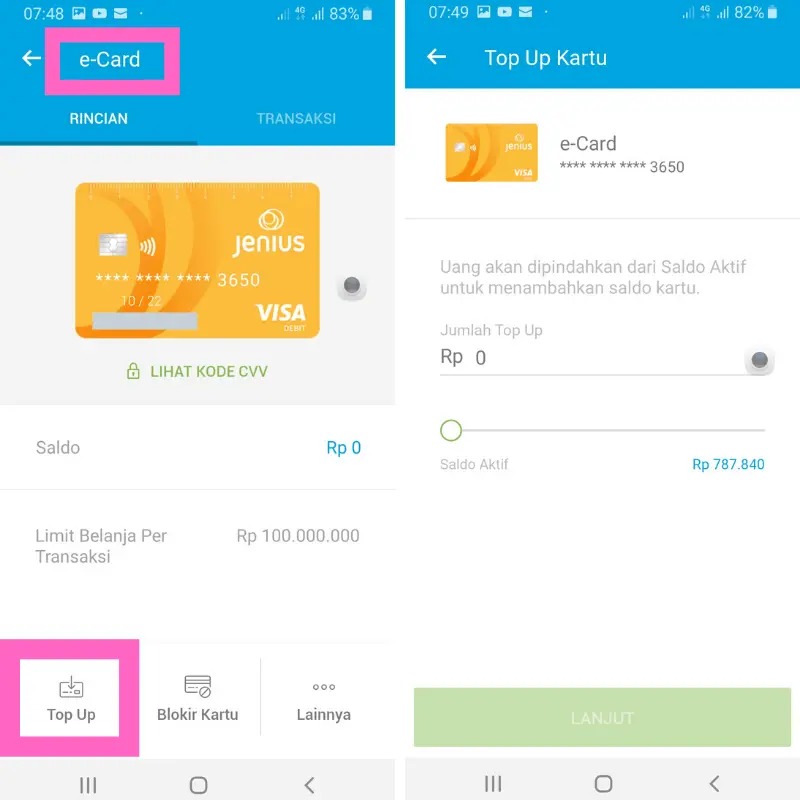  Kartu Kredit e-Card Jenius BTPN 