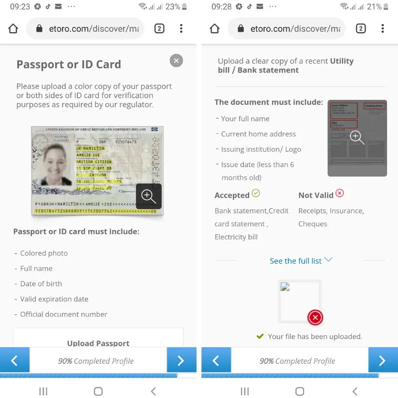 Upload Dokumen eToro