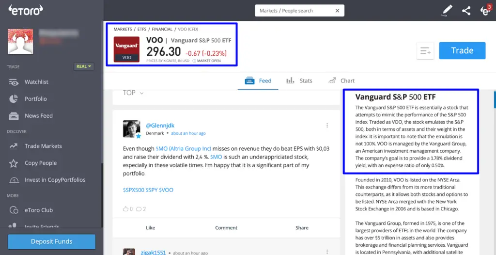 eToro ETF Vanguard