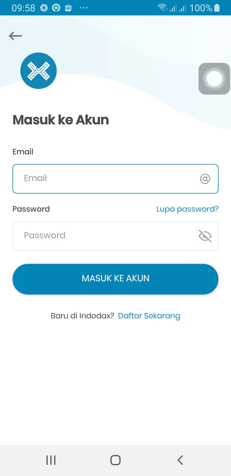 buka akun di indodax