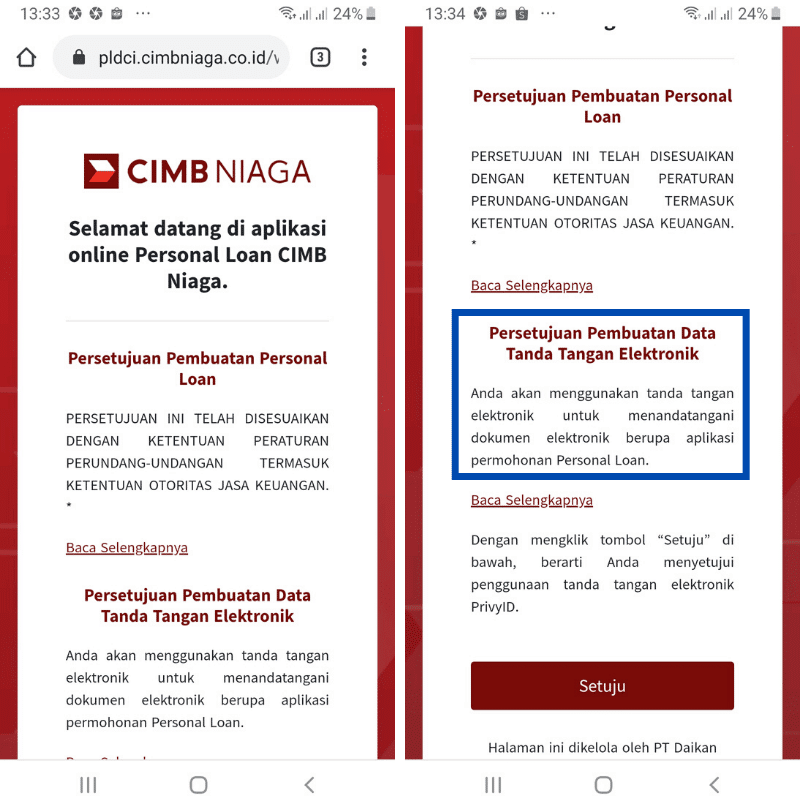 Tanda Tangan Elektronik Perjanjian Pinjaman Niaga PrivyID