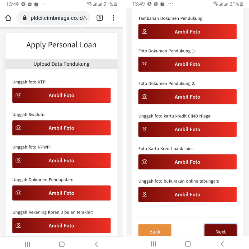 Upload Dokumen KTA Online Cimb Niaga XTra Dana