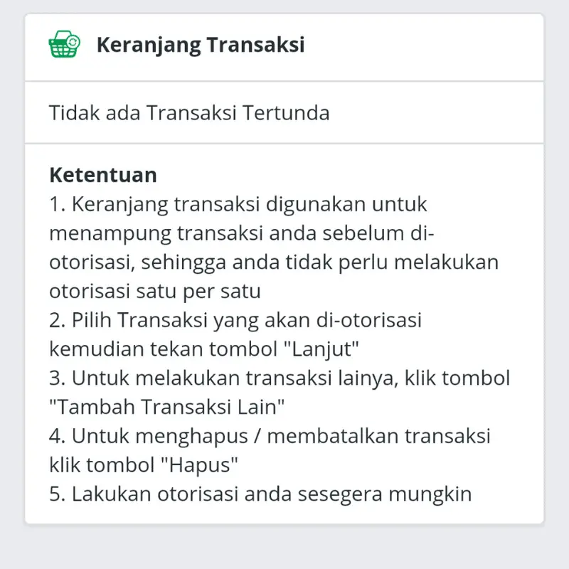  Fitur Keranjang Transaksi 