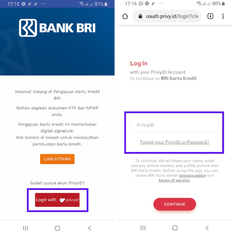 Tandatangan Elektronik PrivyID di Apply Kartu Kredit BRI
