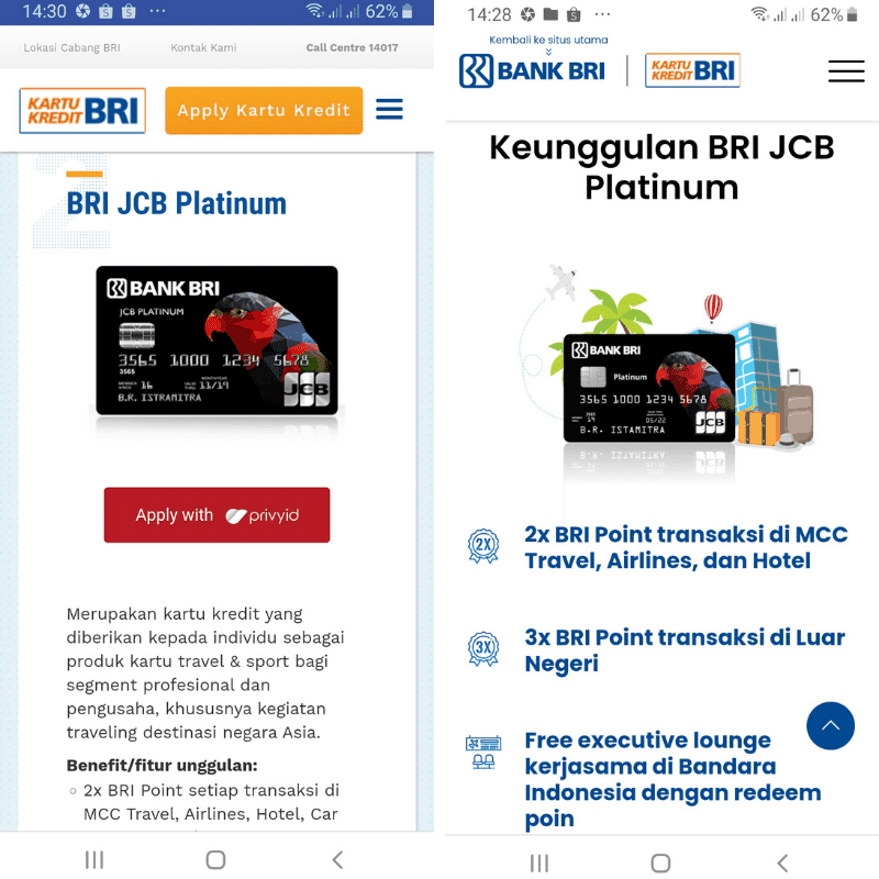 BRI JCB Platinum Kartu Kredit