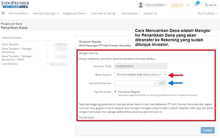 form penarikan dana