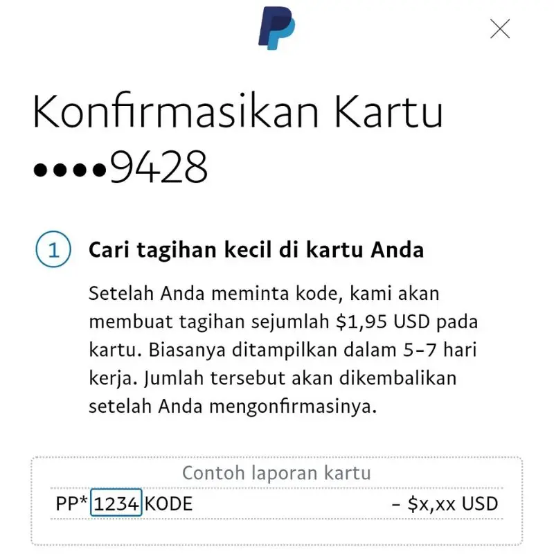 konfirmasi kartu kredit