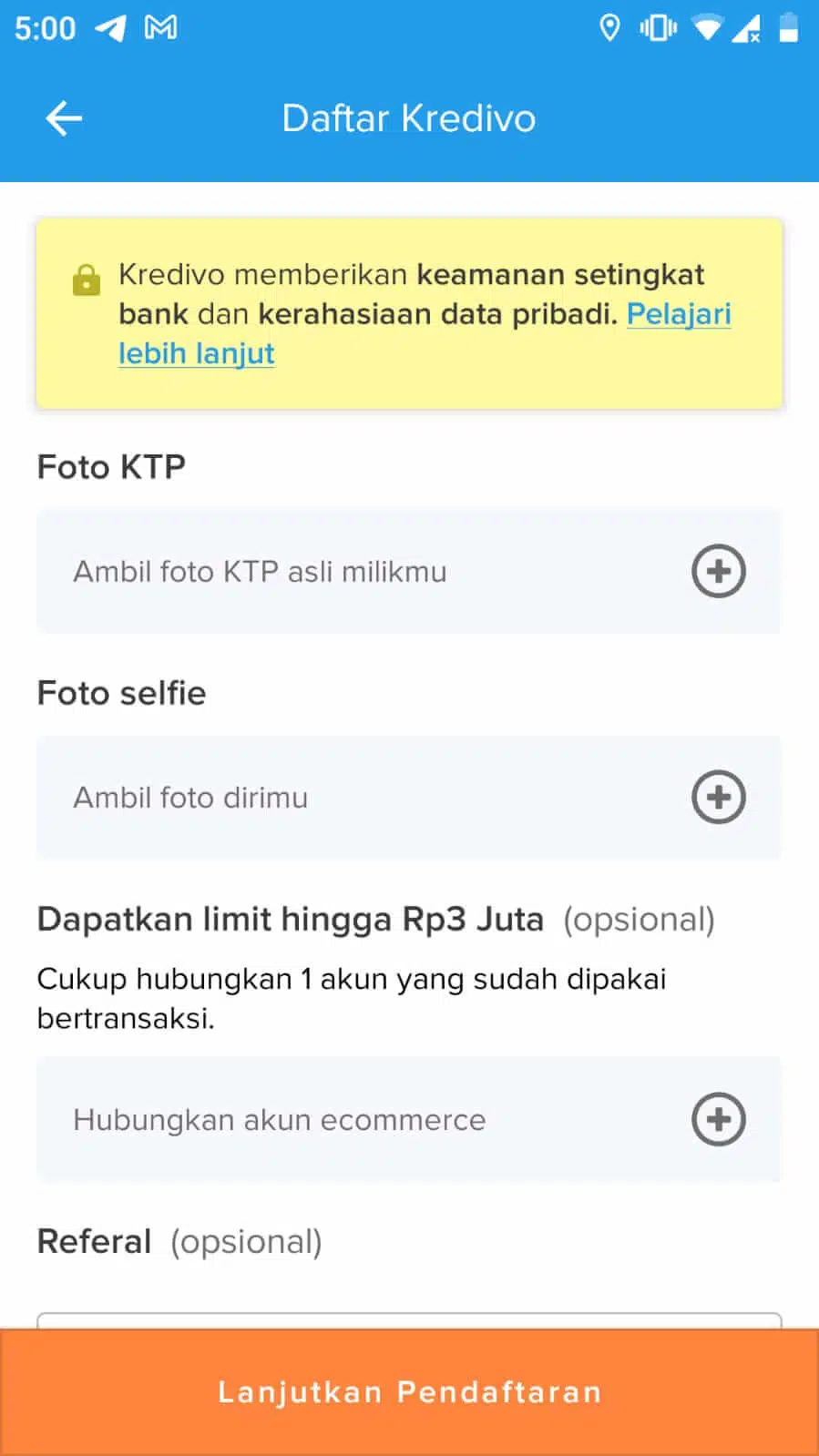 Foto KTP dan Selfie