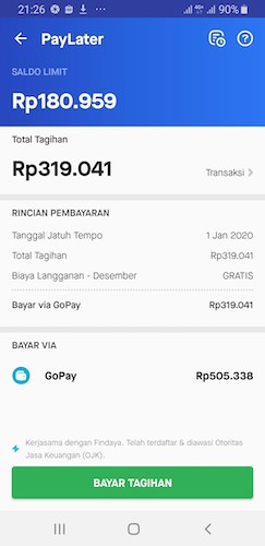 Pinjaman Gojek PayLater