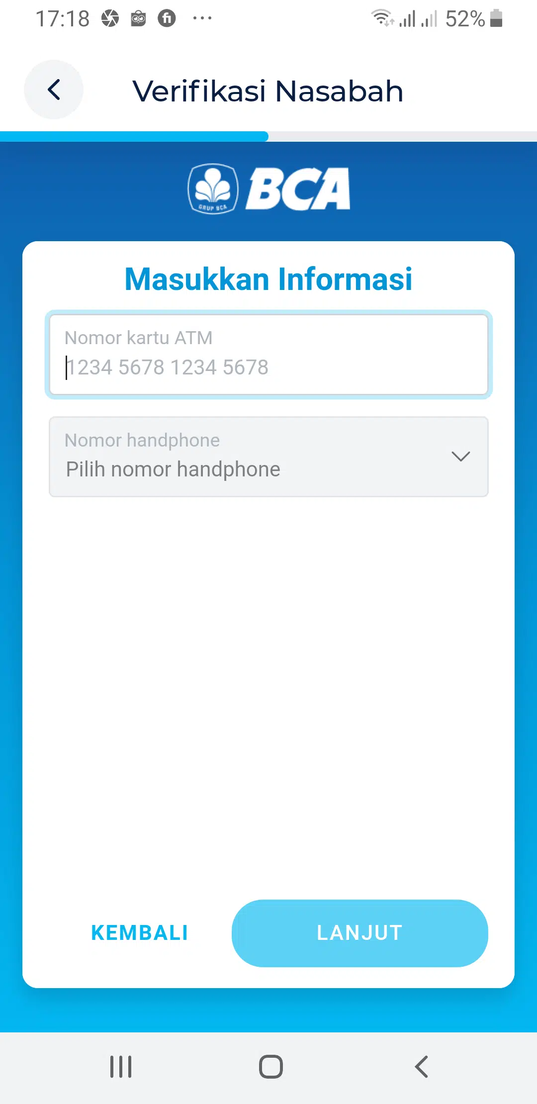 Verifikasi Nasabah BCA