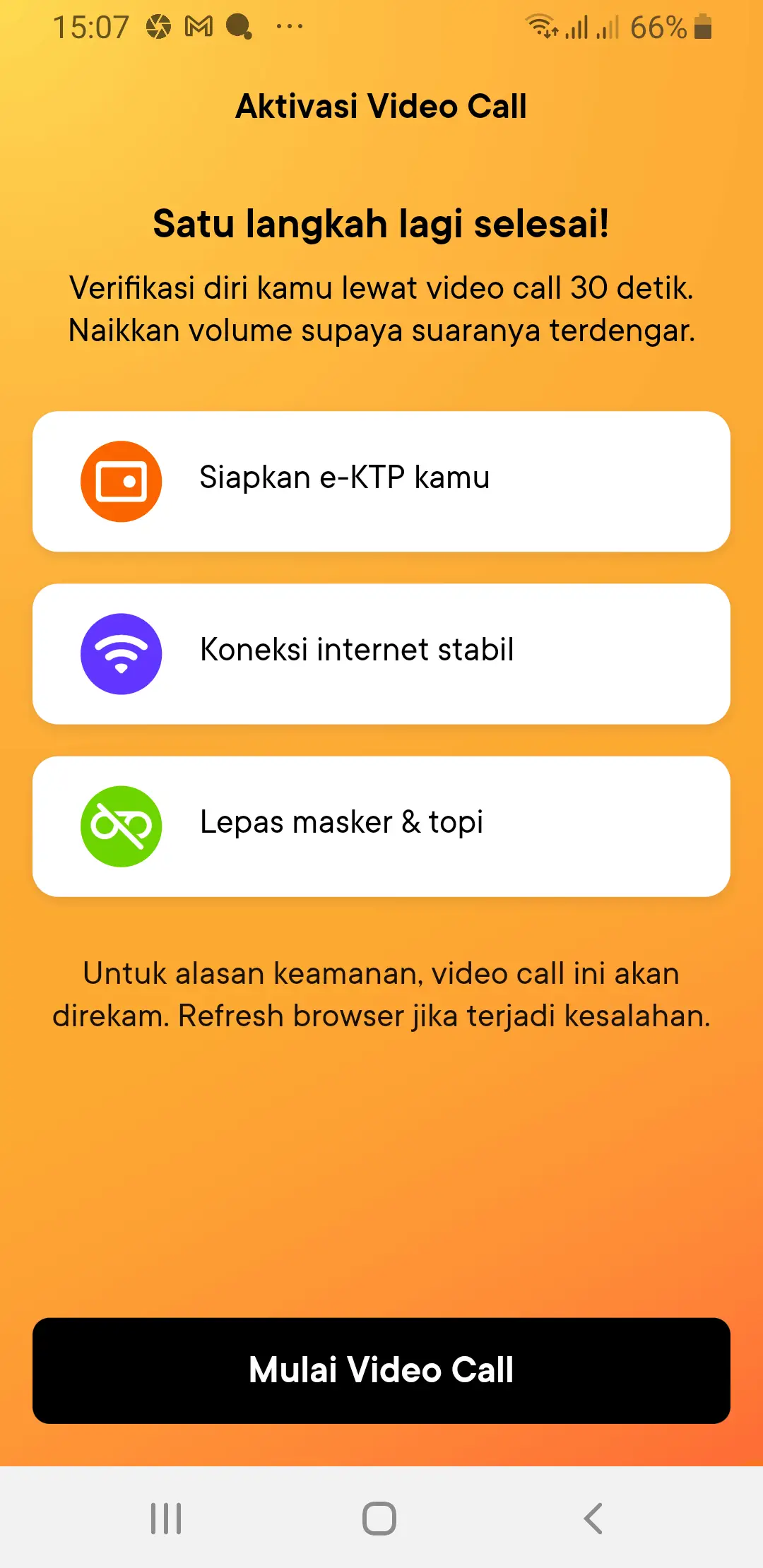 8. Aktivasi Video Call