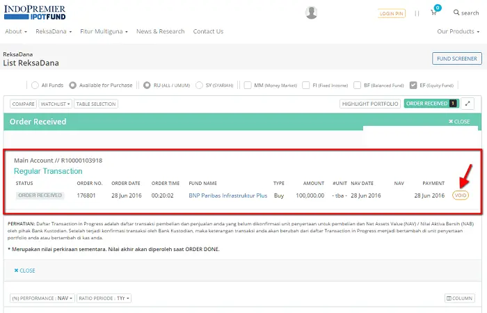 Proses pembelian Reksadana