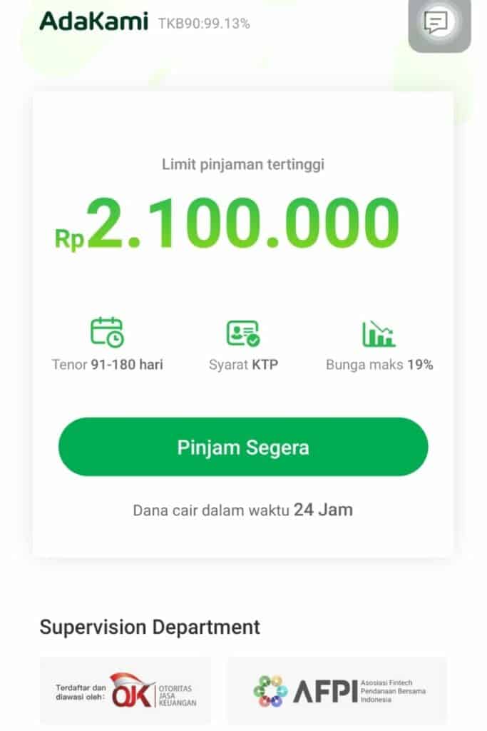 Masuk AdaKami Pinjaman Online Izin OJK