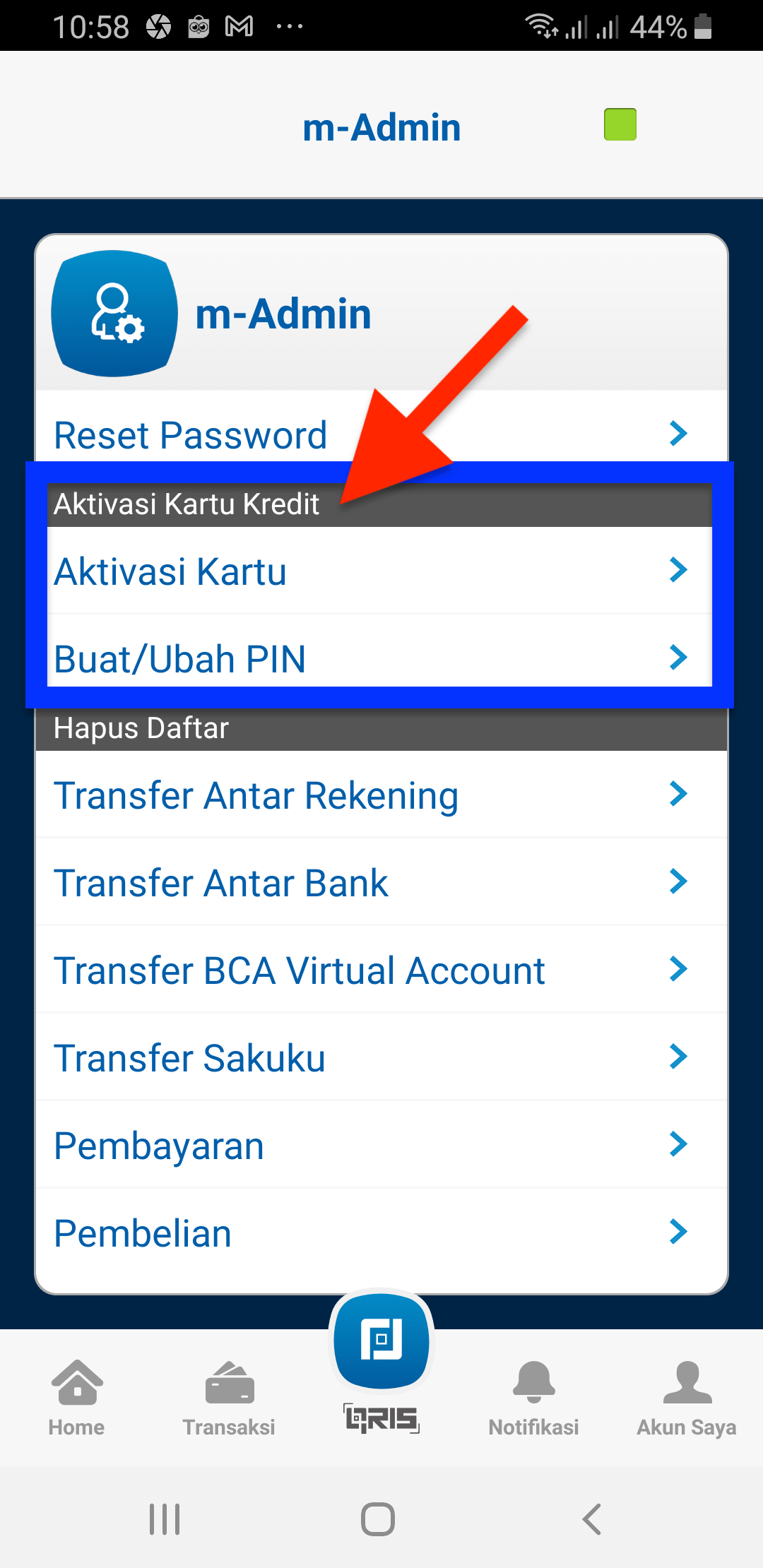 Aktivasi KK BCA Online