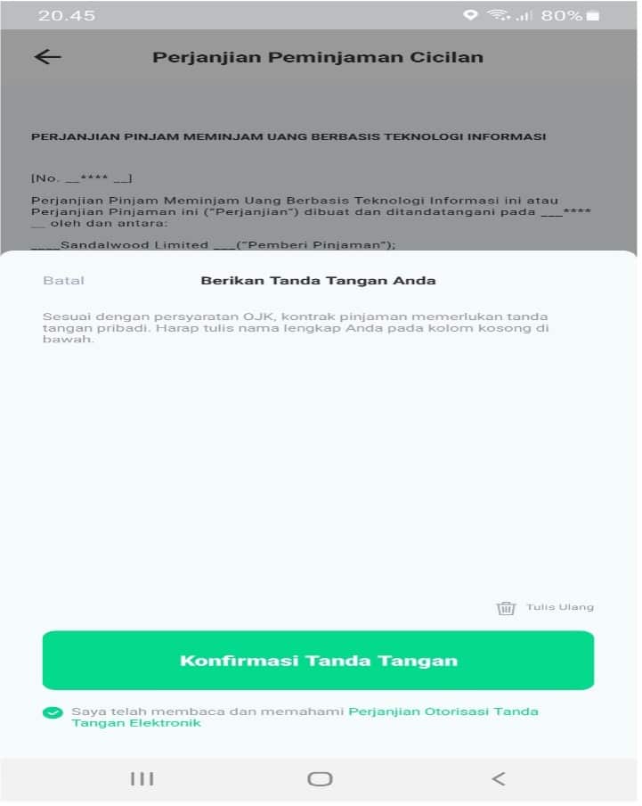 Proses Tanda Tangan Elektronik Easycash