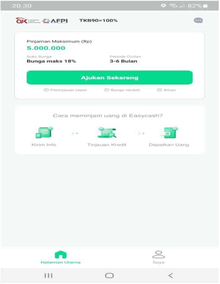 Mulai mengajukan Aplikasi Easycash Pinjaman