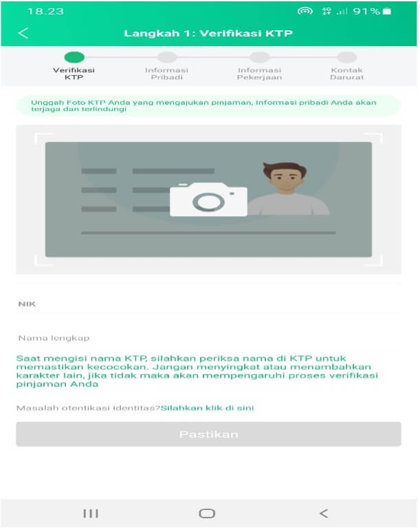 Foto KTP Aplikasi Kredinesia