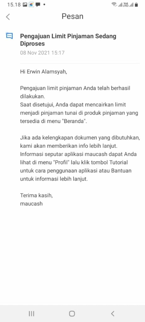 Aplikasi Maucash Pinjaman Online