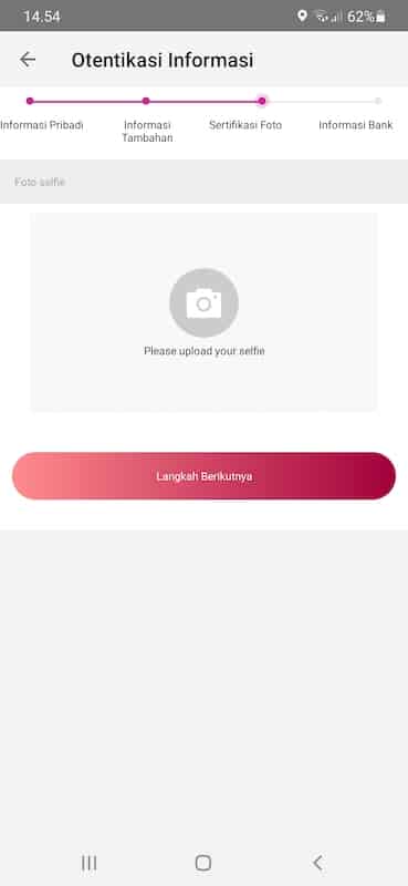 Foto selfie di aplikasi klikkami