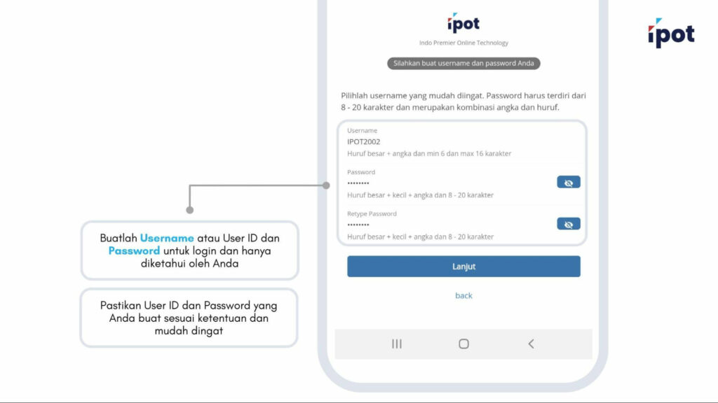 Buat User ID Password IPOTFund Buka RDN