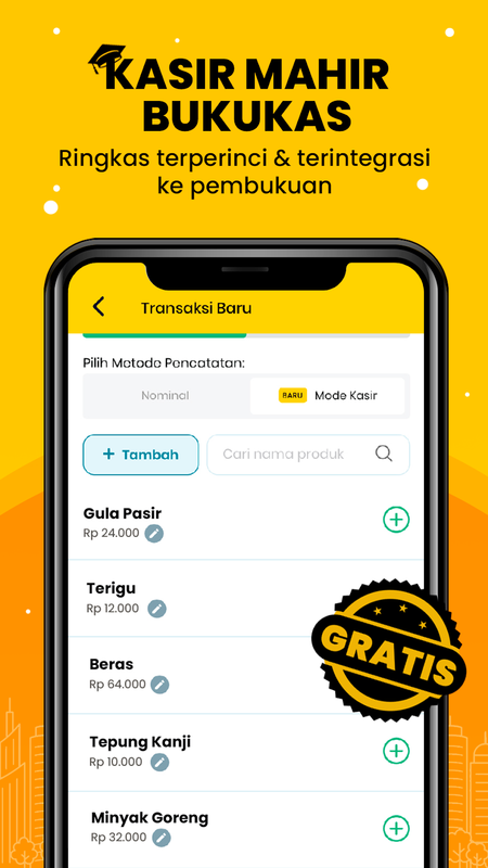 Pada aplikasi BukuKas, kamu akan disuguhkan dengan desain interface yang mengusung warna dominan kuning dan putih. Kedua warna ini bisa dibilang saling melengkapi satu sama lain dari berbagai sisi.