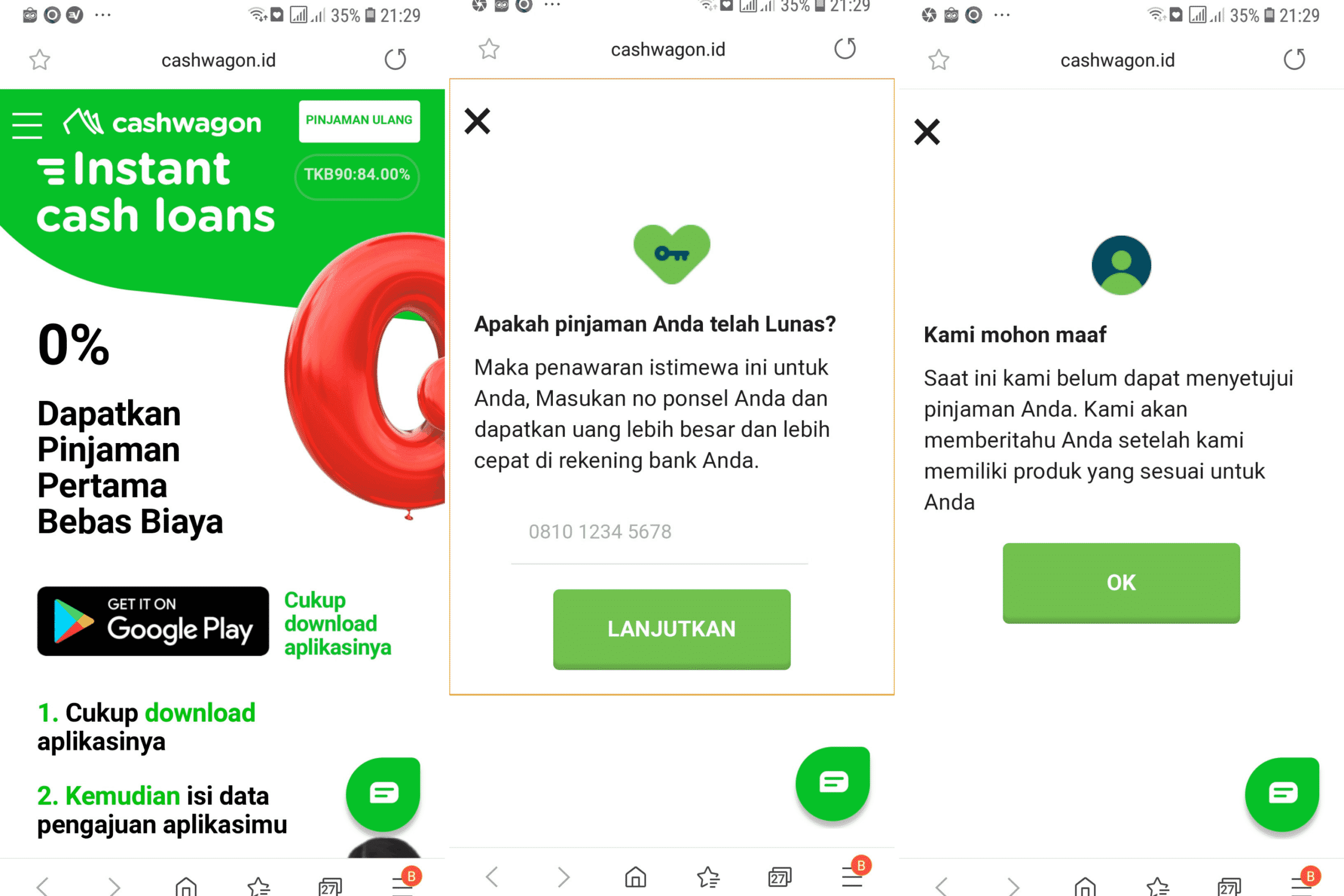 Pinjaman Kedua di Cashwagon