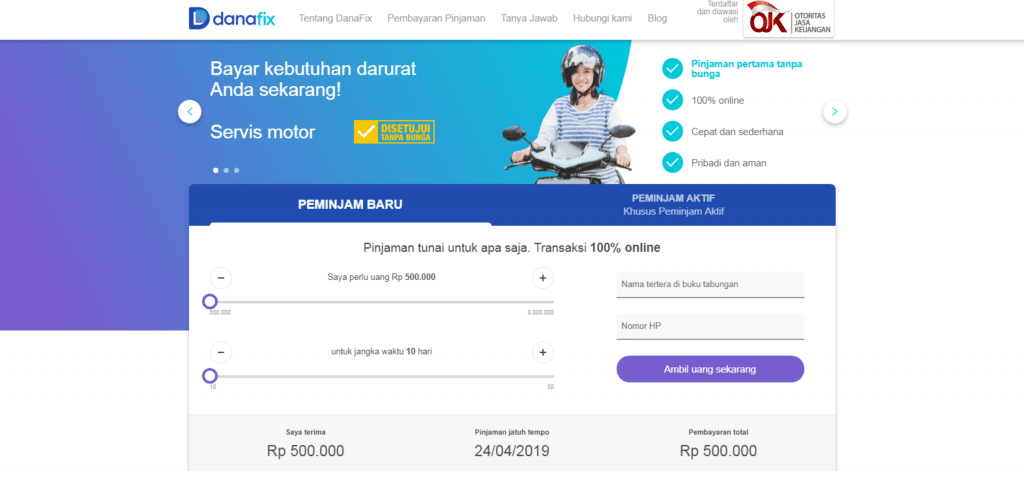 Danafix pinjaman uang yang bisa dicicil