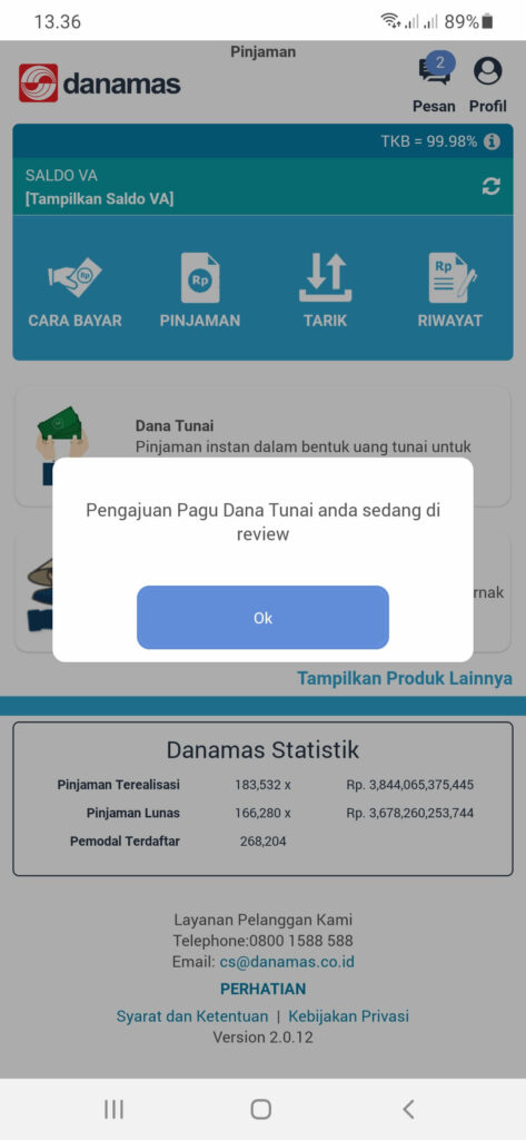 Submit Danamas Aplikasi Dana Tunai