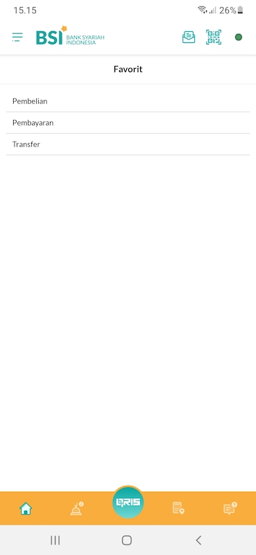 Fitur ini secara otomatis dikategorikan menjadi tiga bagian, yaitu pembelian, pembayaran, dan transfer.
