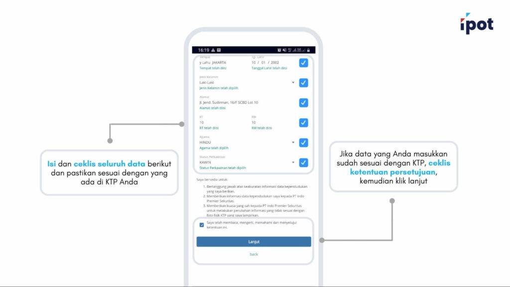 Isi Data IPOTFund Buka RDN
