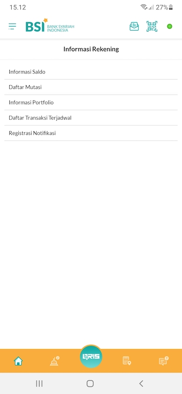 Melalui fitur ini, pengguna dapat melihat informasi transaksi rekening, seperti informasi jumlah saldo, daftar mutasi, informasi portofolio, daftar transaksi terjadwal, dan registrasi notifikasi.