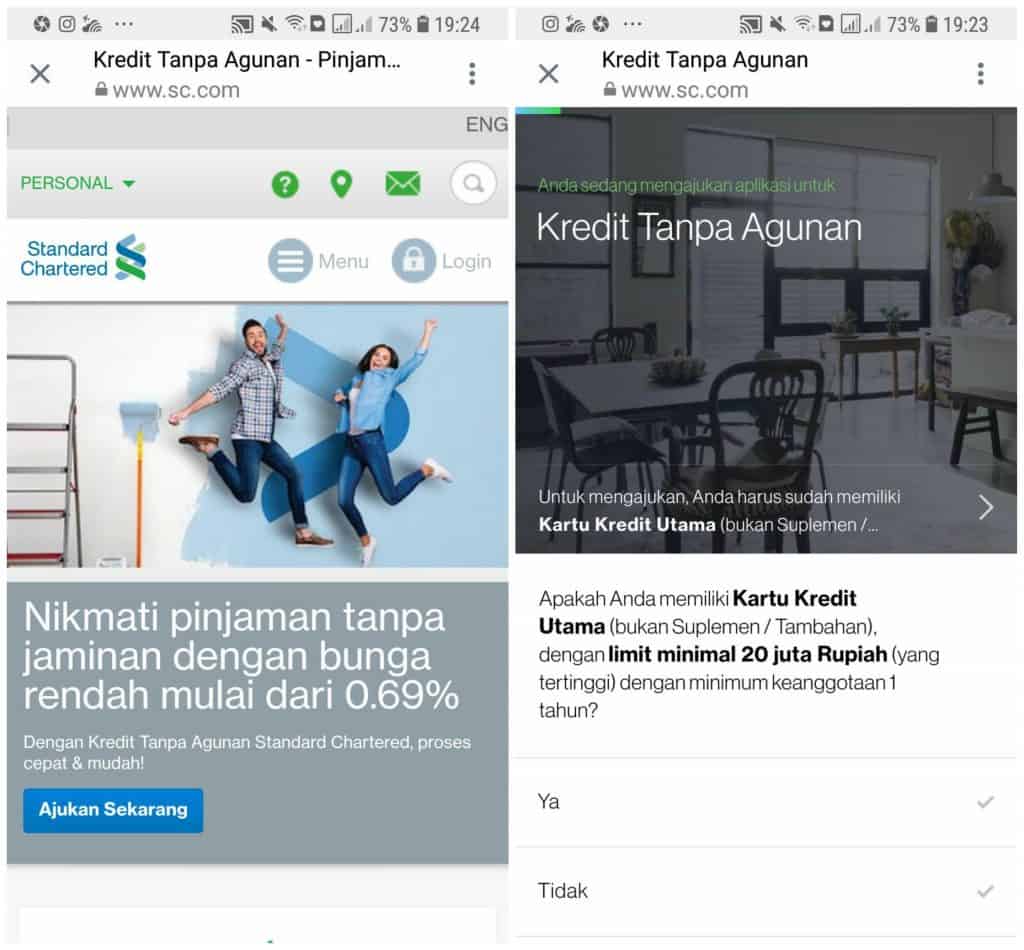 Pinjaman KTA Online Bank SCB Indonesia