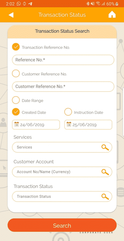 Guna membantu cash management, aplikasi menyediakan fitur mencari Status Transaksi di BNI Direct