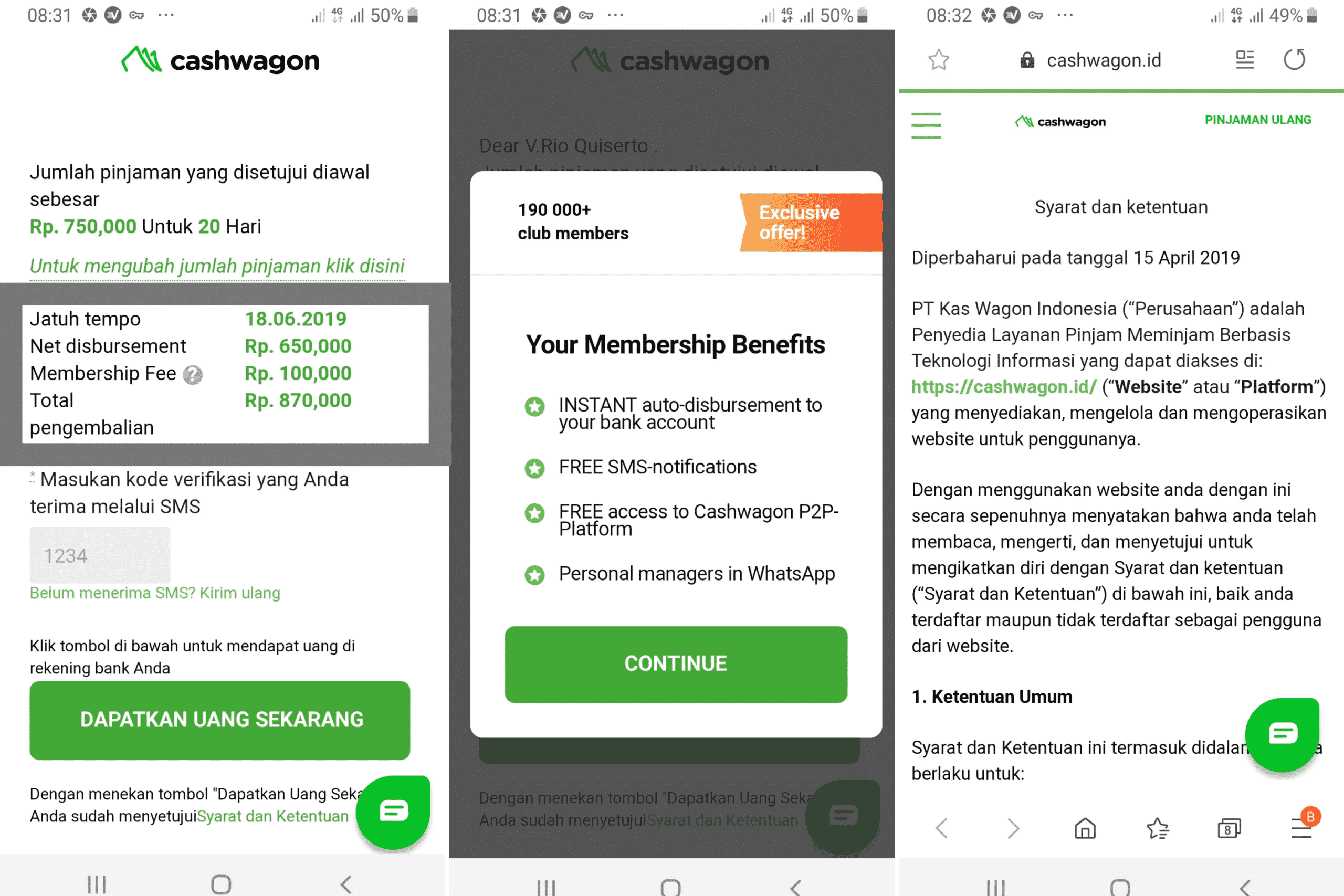 Pinjaman Kedua di Cashwagon