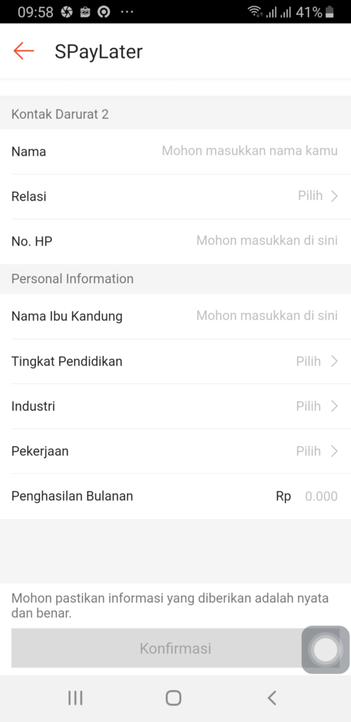 Data Penghasilan Aplikasi Shopee Paylater